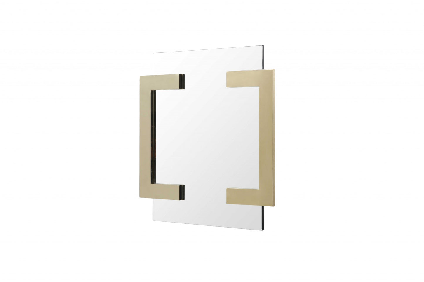 35" Gold Abstract Metal Framed Accent Mirror