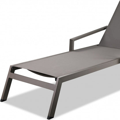 Set Of 2 Taupe Modern Aluminum Chaise Lounges