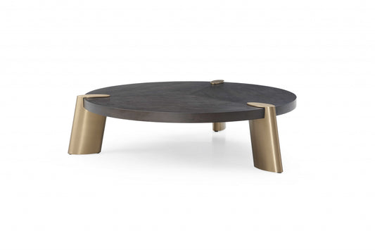 48 X 48 X 13 Wenge Veneer Stainless Steel Coffee Table