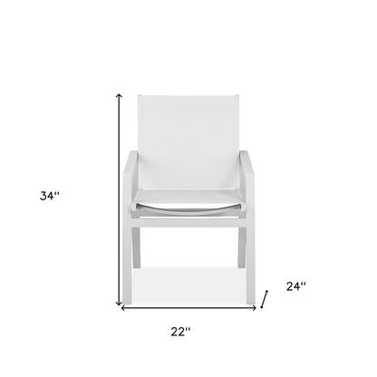 Set of Two 22" White Metal Indoor Outdoor Dining Chair