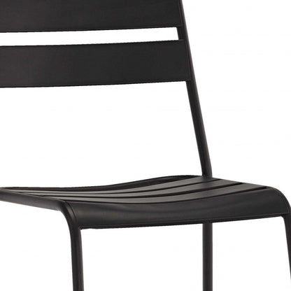 Set of Four Gray Faux Leather Dining Side Chairs