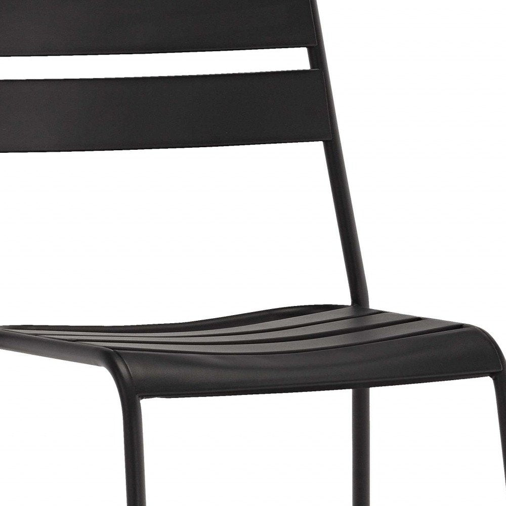 Set of Four Gray Faux Leather Dining Side Chairs