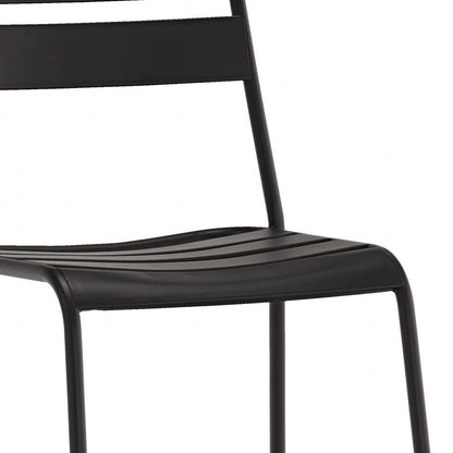 Set of Four Gray Faux Leather Dining Side Chairs
