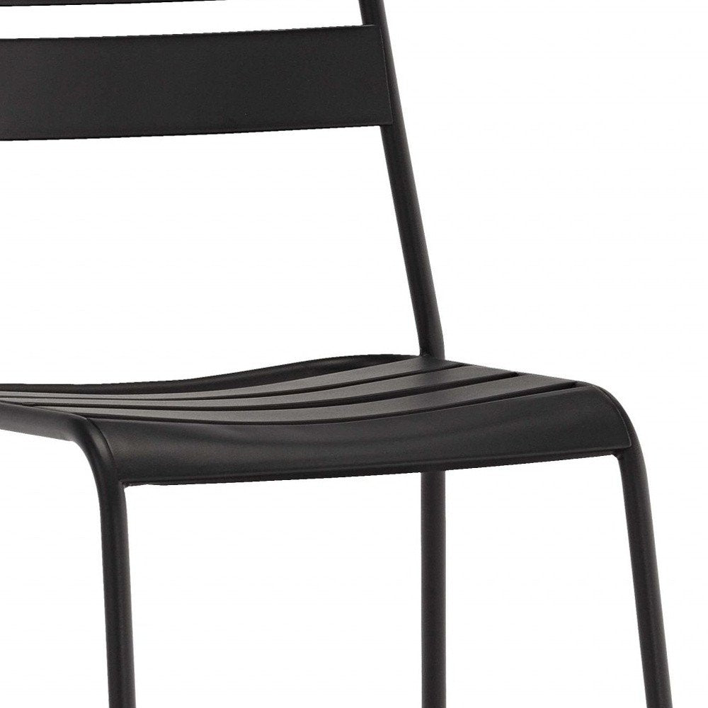 Set of Four Gray Faux Leather Dining Side Chairs