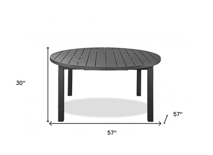 57" Gray Aluminum Folding Dining Table