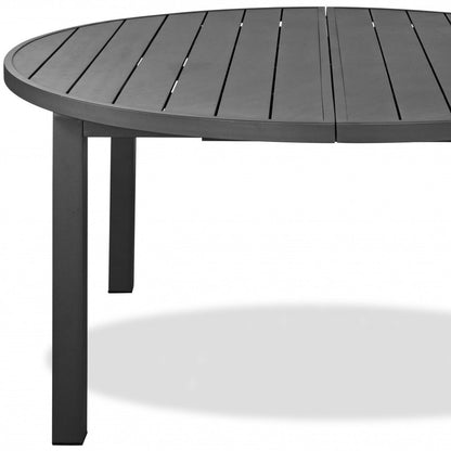 57" Gray Aluminum Folding Dining Table