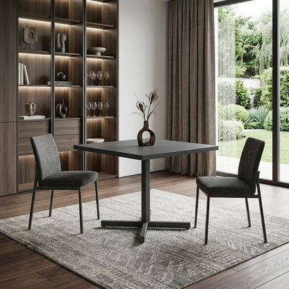 32" Gray Square Aluminum Pedestal Base Dining Table