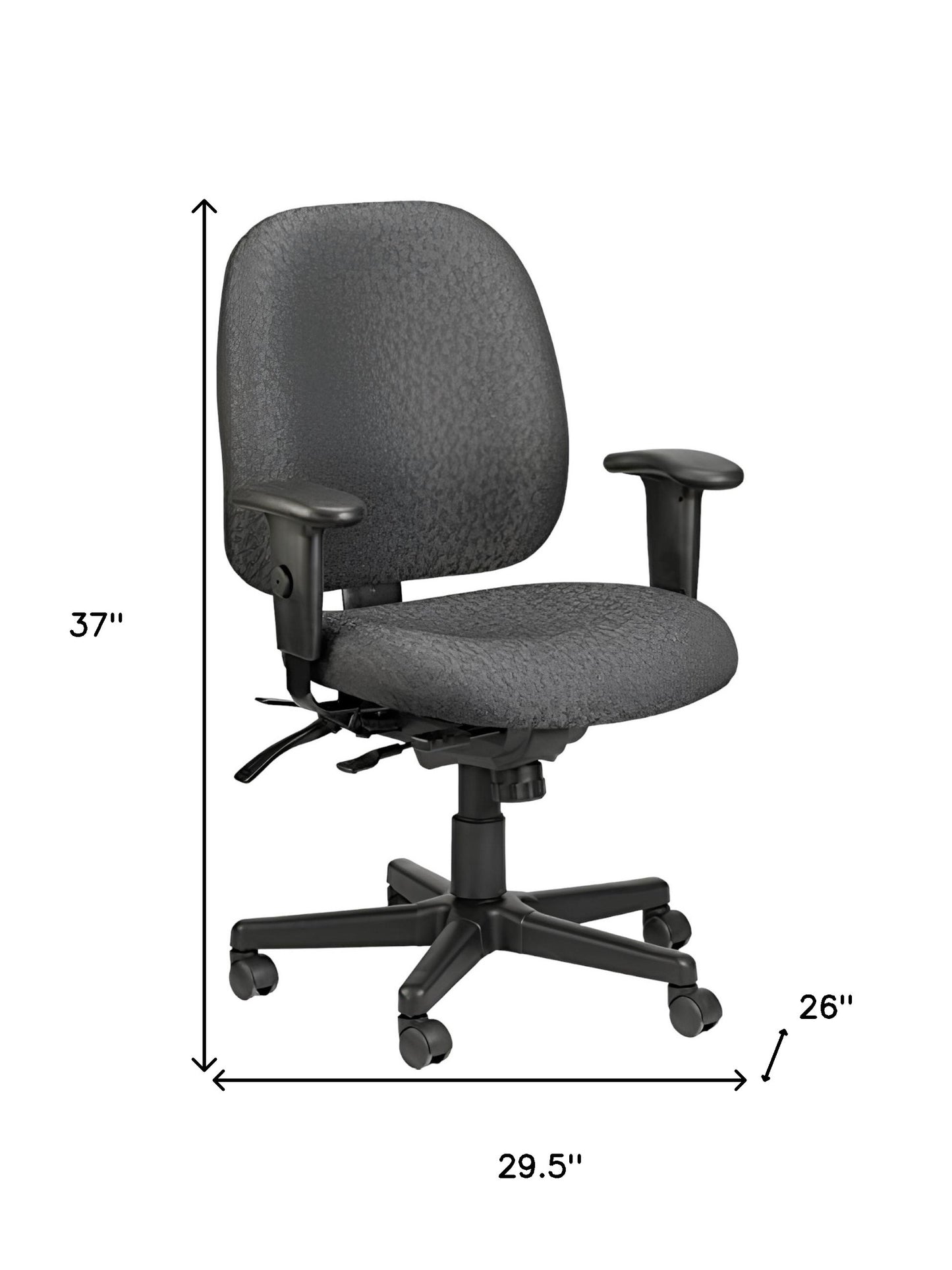 Charcoal Adjustable Swivel Fabric Rolling Office Chair