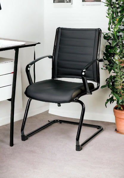 Black Faux Leather Office Chair