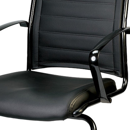 Black Faux Leather Office Chair