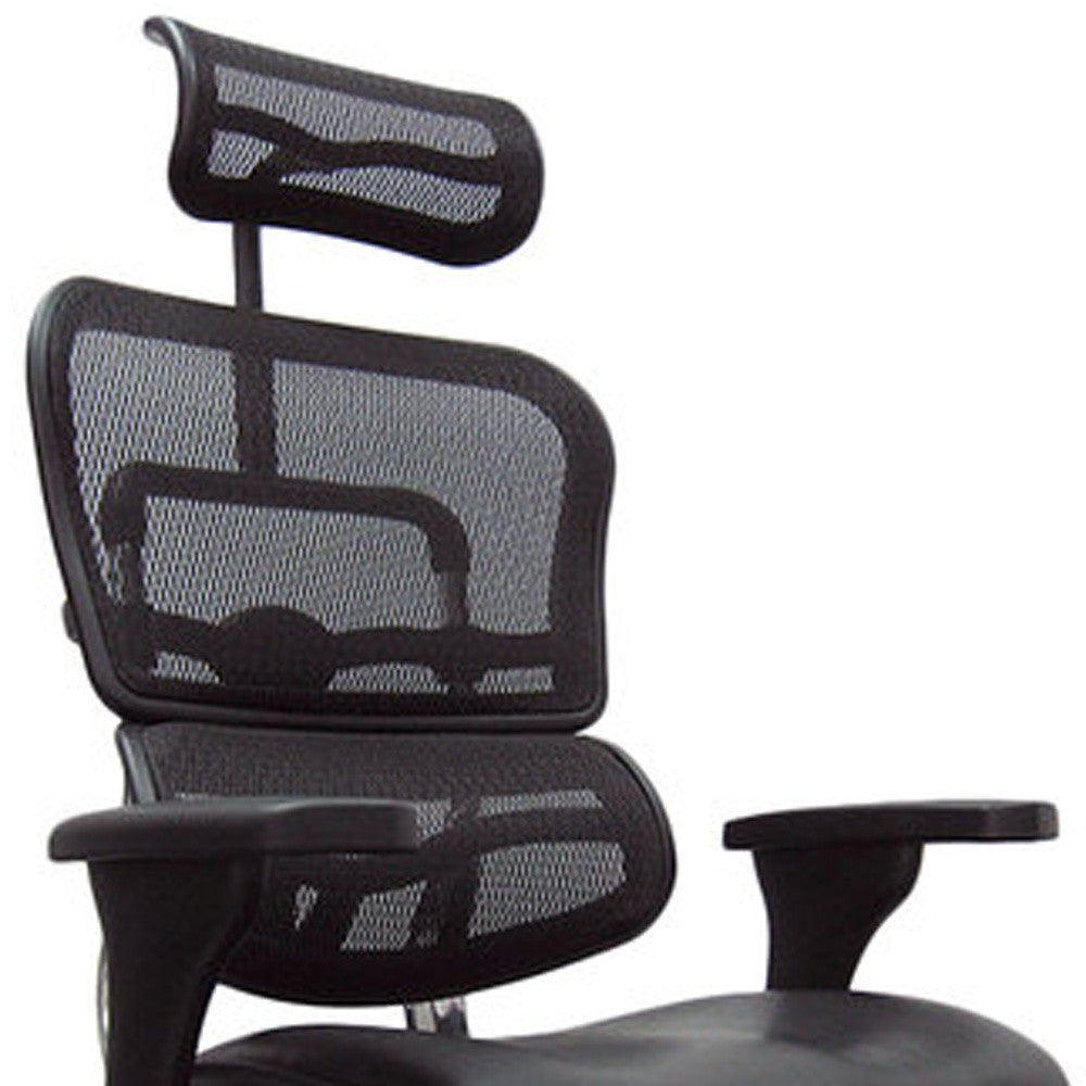 Black and Silver Adjustable Swivel Mesh Rolling Executive Office Chair