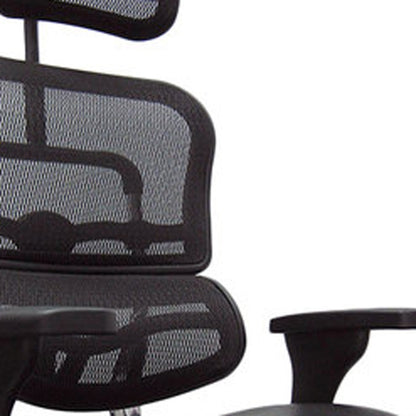 Black and Silver Adjustable Swivel Mesh Rolling Executive Office Chair