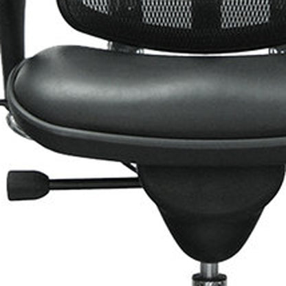 Black and Silver Adjustable Swivel Mesh Rolling Office Chair