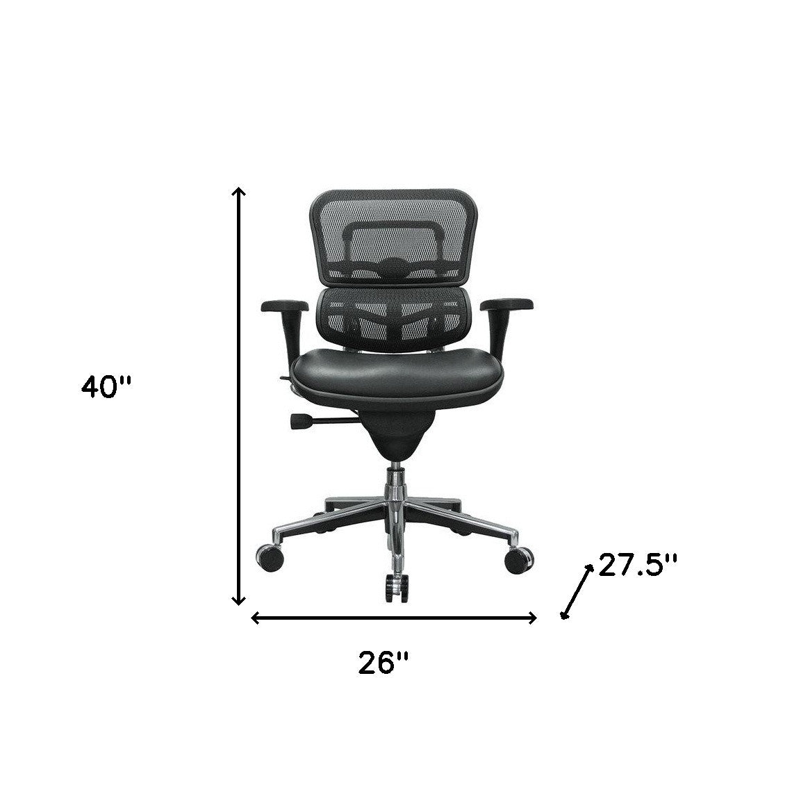 Black and Silver Adjustable Swivel Mesh Rolling Office Chair