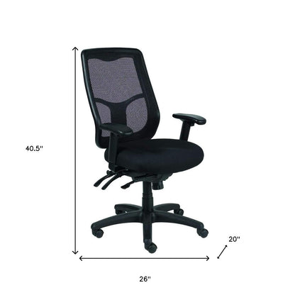 Black Adjustable Swivel Mesh Rolling Office Chair