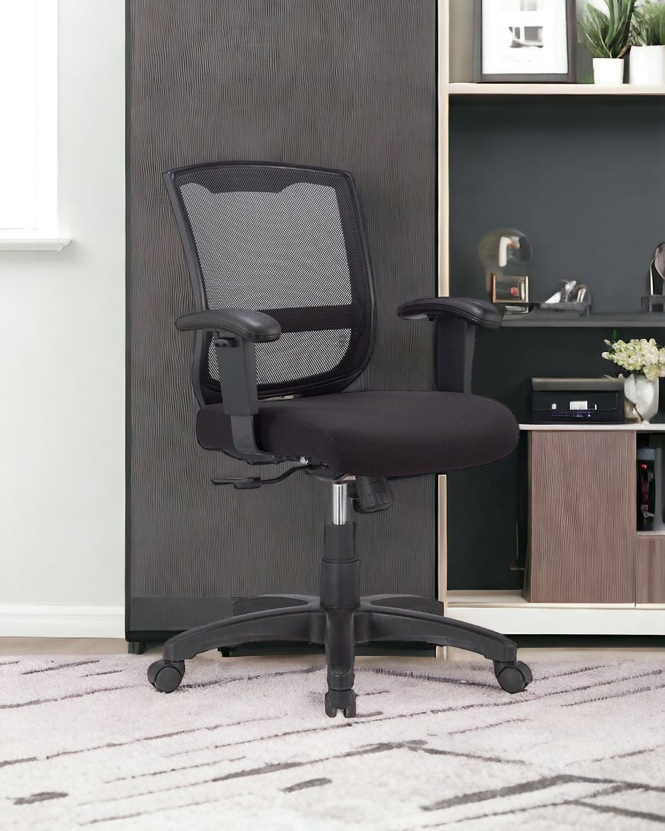 Black Adjustable Swivel Mesh Rolling Office Chair