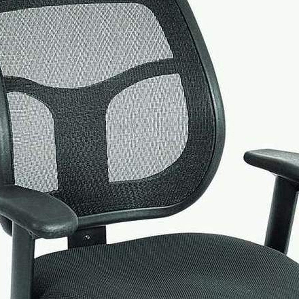 Black Adjustable Swivel Mesh Rolling Office Chair