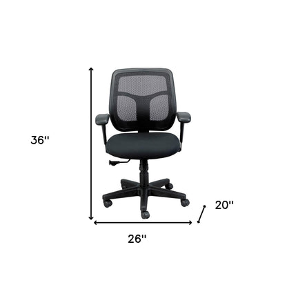 Black Adjustable Swivel Mesh Rolling Office Chair