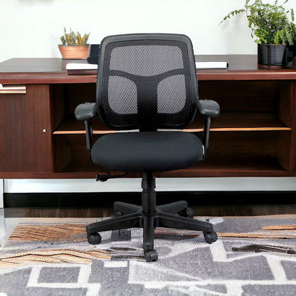 Black Adjustable Swivel Mesh Rolling Office Chair