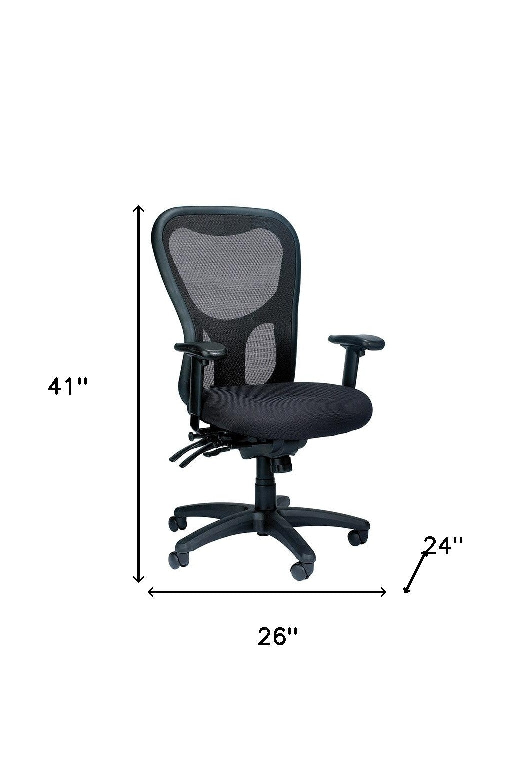 Black Adjustable Swivel Mesh Rolling Office Chair