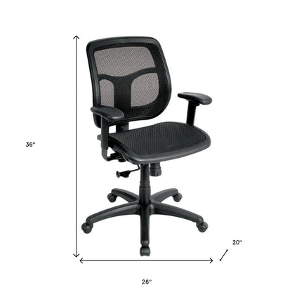 Black Adjustable Swivel Mesh Rolling Office Chair