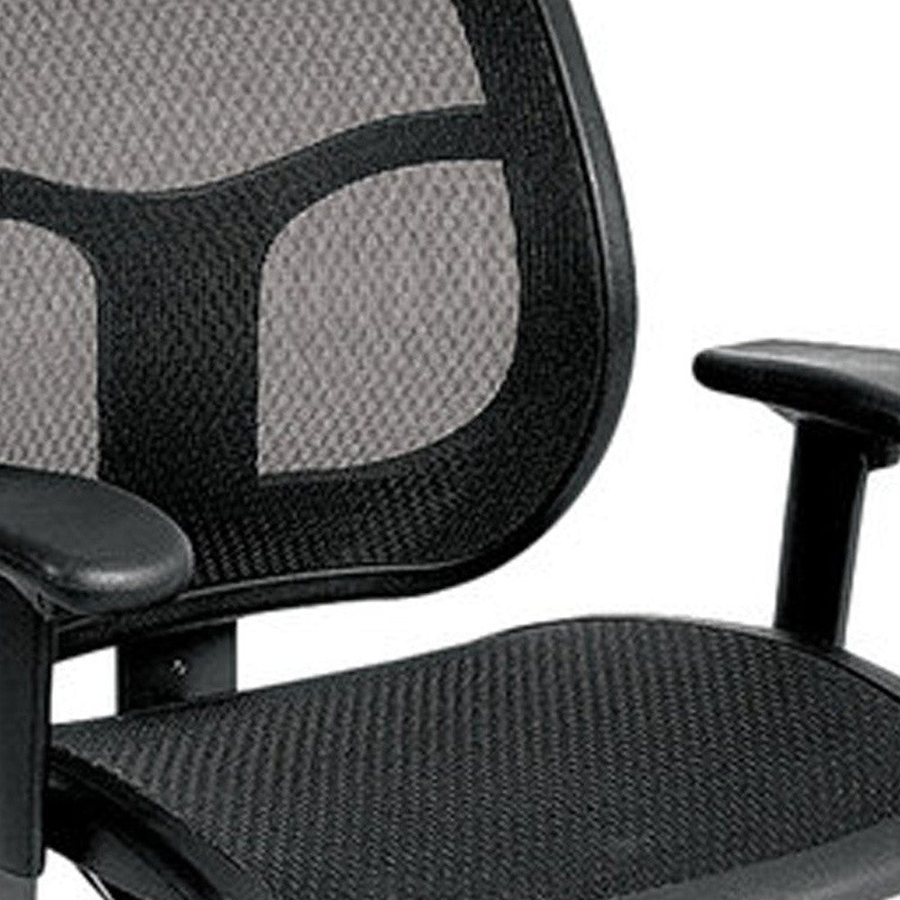 Black Adjustable Swivel Mesh Rolling Office Chair