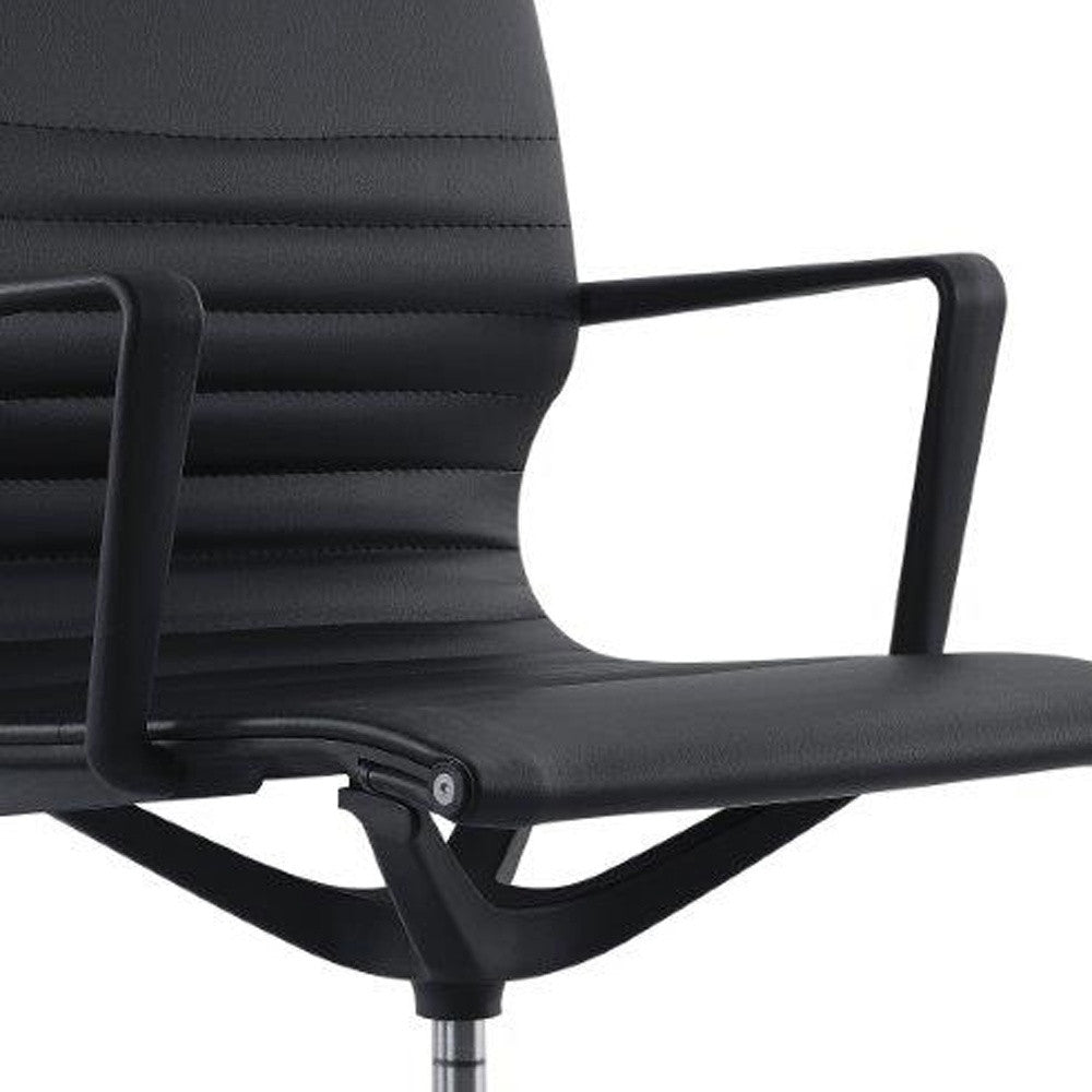 Black Adjustable Swivel Fabric Rolling Office Chair