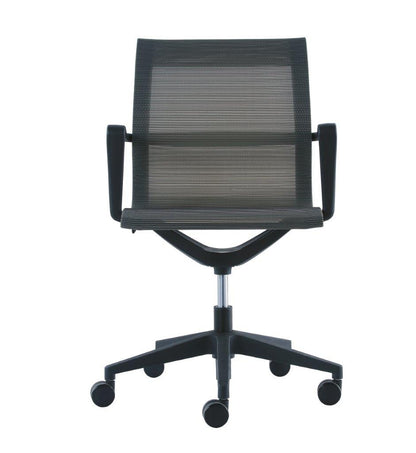 Black Adjustable Swivel Fabric Rolling Office Chair