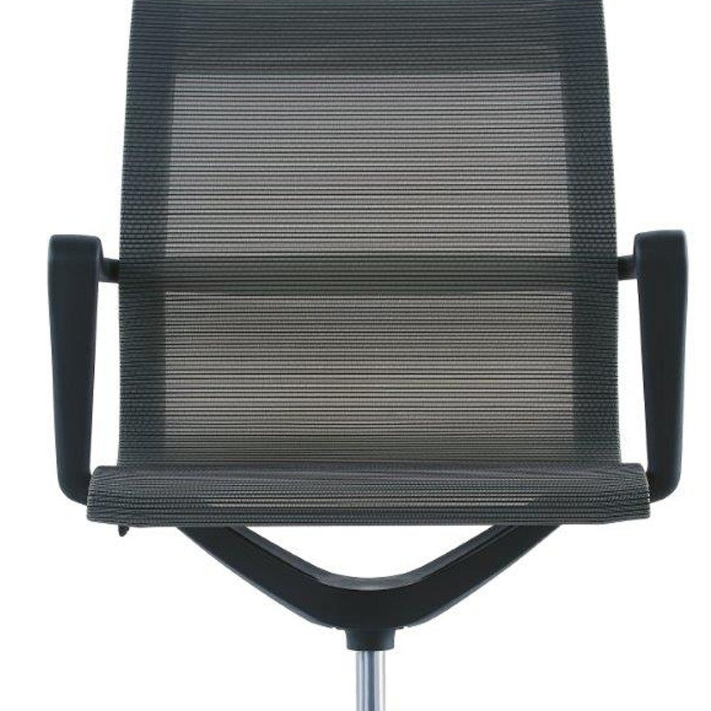 Black Adjustable Swivel Fabric Rolling Office Chair