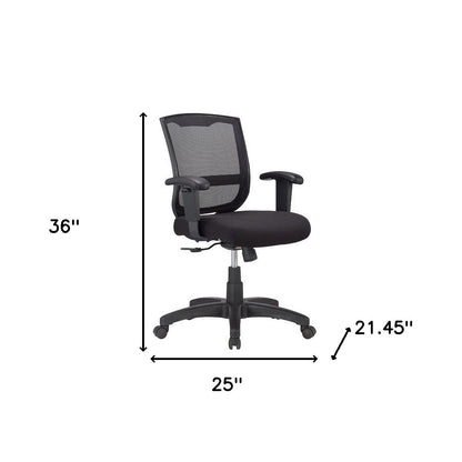 Black Adjustable Swivel Mesh Rolling Office Chair