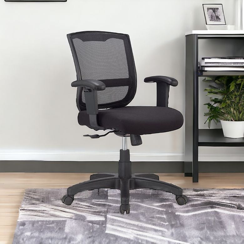 Black Adjustable Swivel Mesh Rolling Office Chair