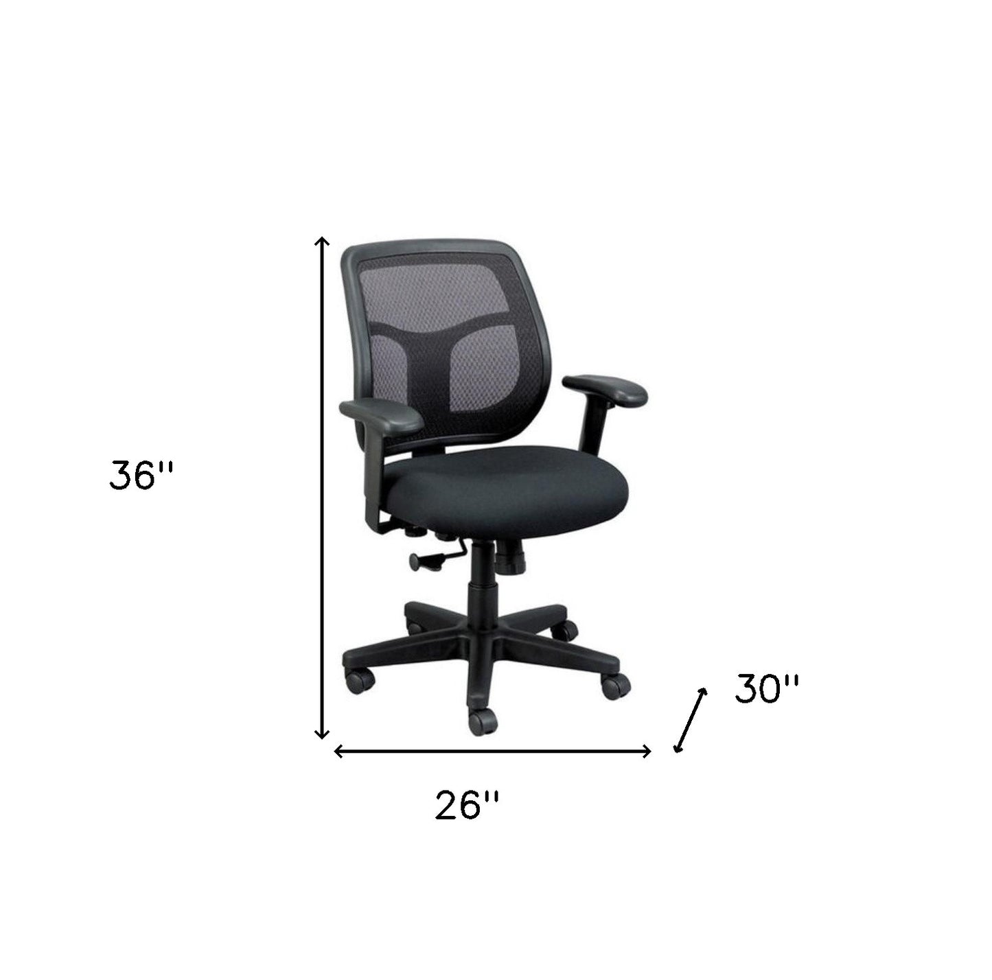 Black Adjustable Swivel Mesh Rolling Office Chair