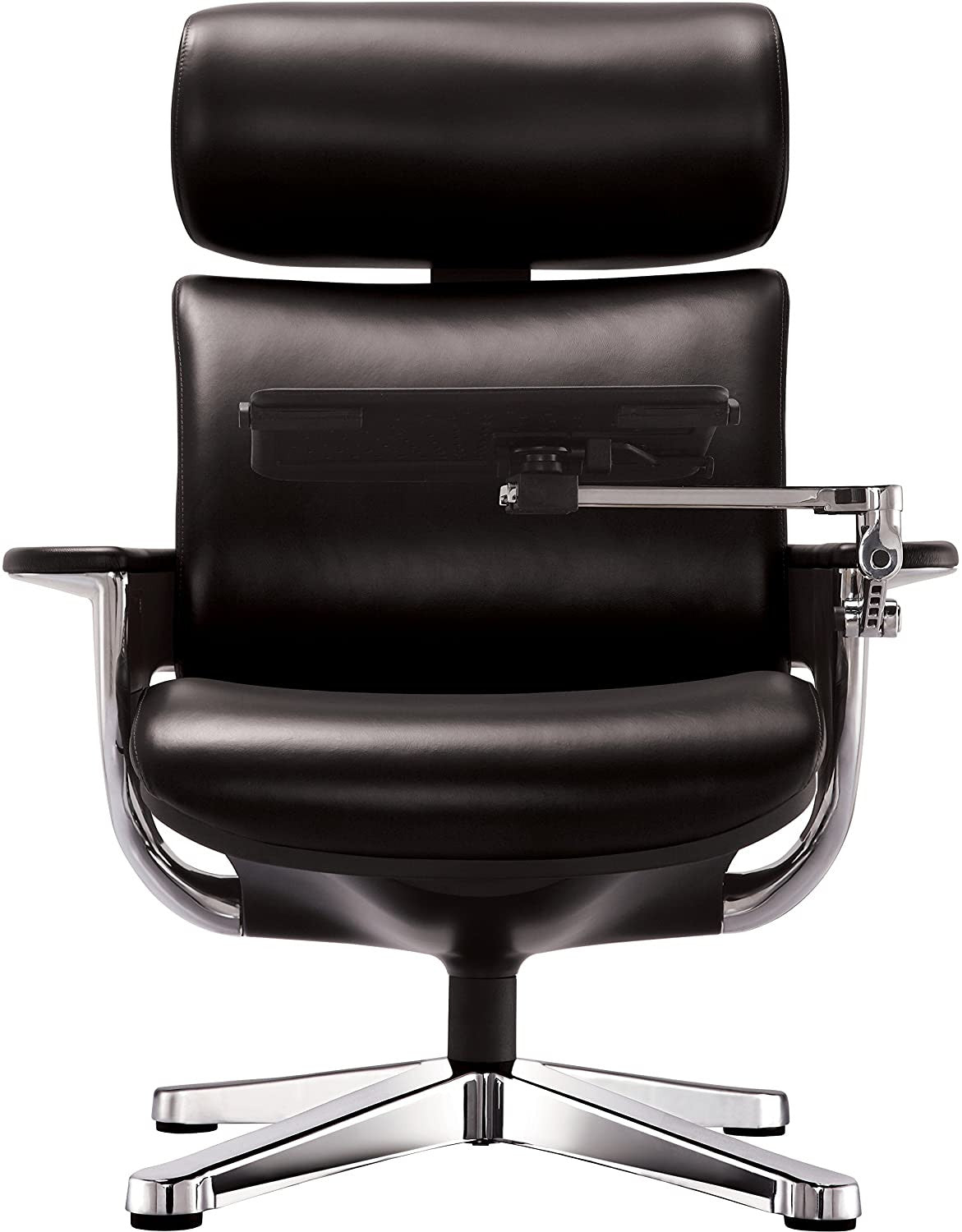 White and Dark Brown Swivel Faux Leather Executive Office Chair