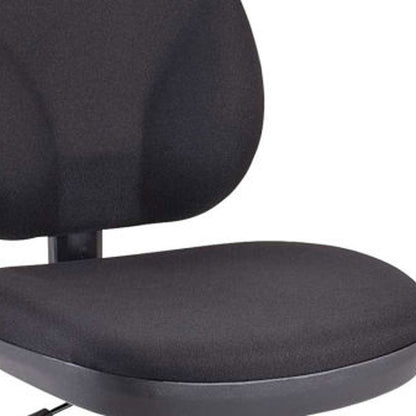 Black Adjustable Swivel Fabric Rolling Office Chair