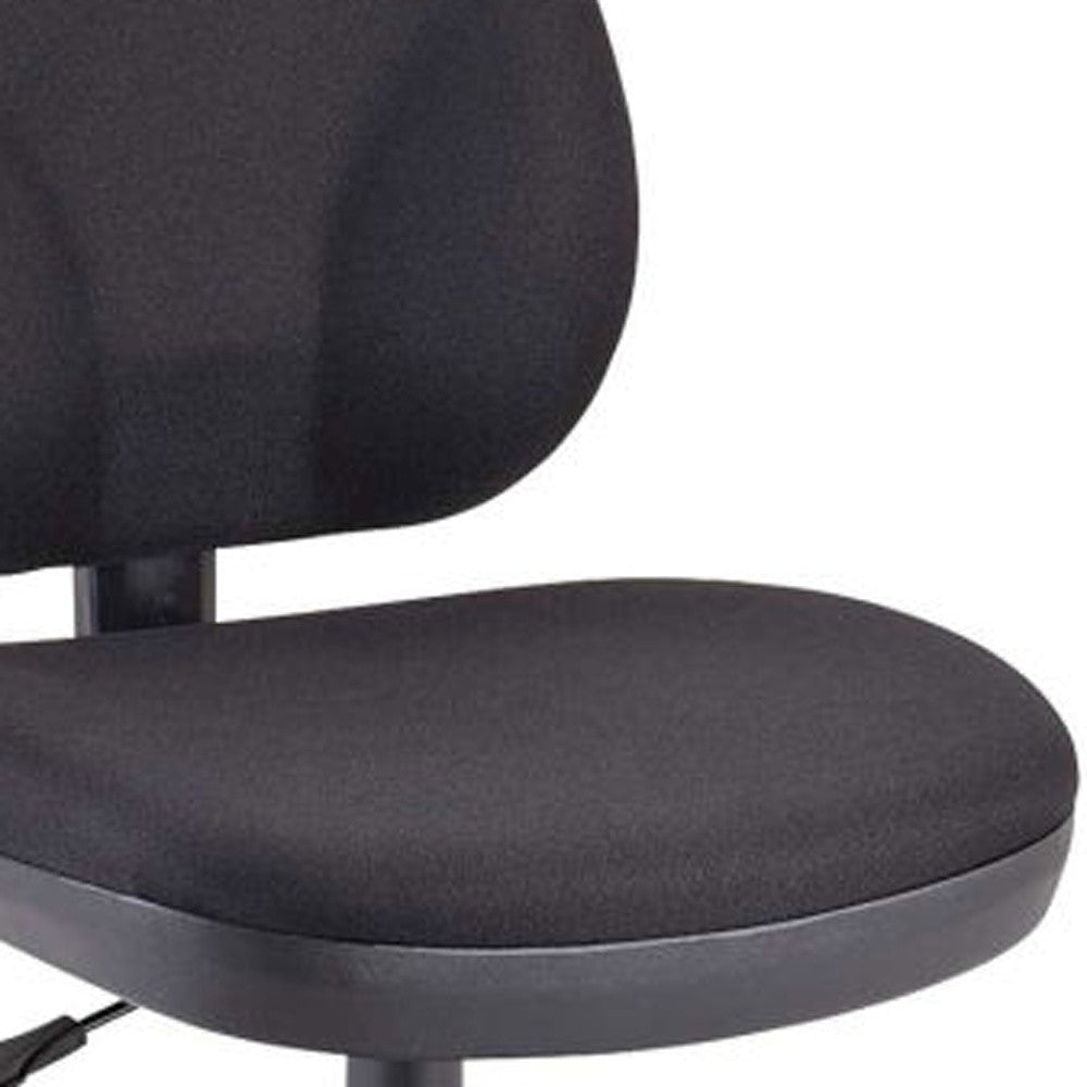 Black Adjustable Swivel Fabric Rolling Office Chair