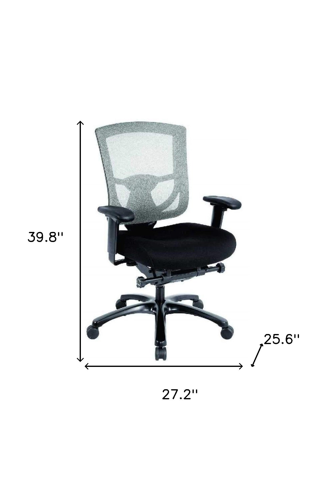 Slate Gray and Black Adjustable Swivel Mesh Rolling Office Chair