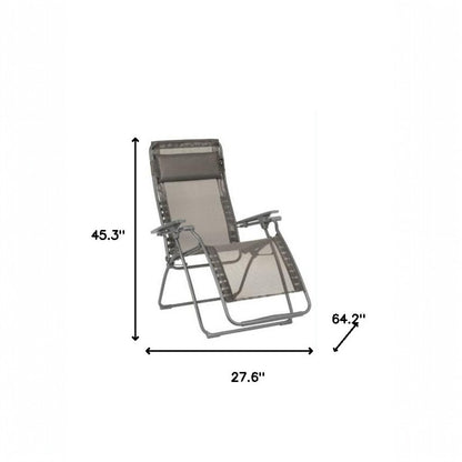 28" Graphite Metal Outdoor Zero Gravity Chair with Graphite Cushion