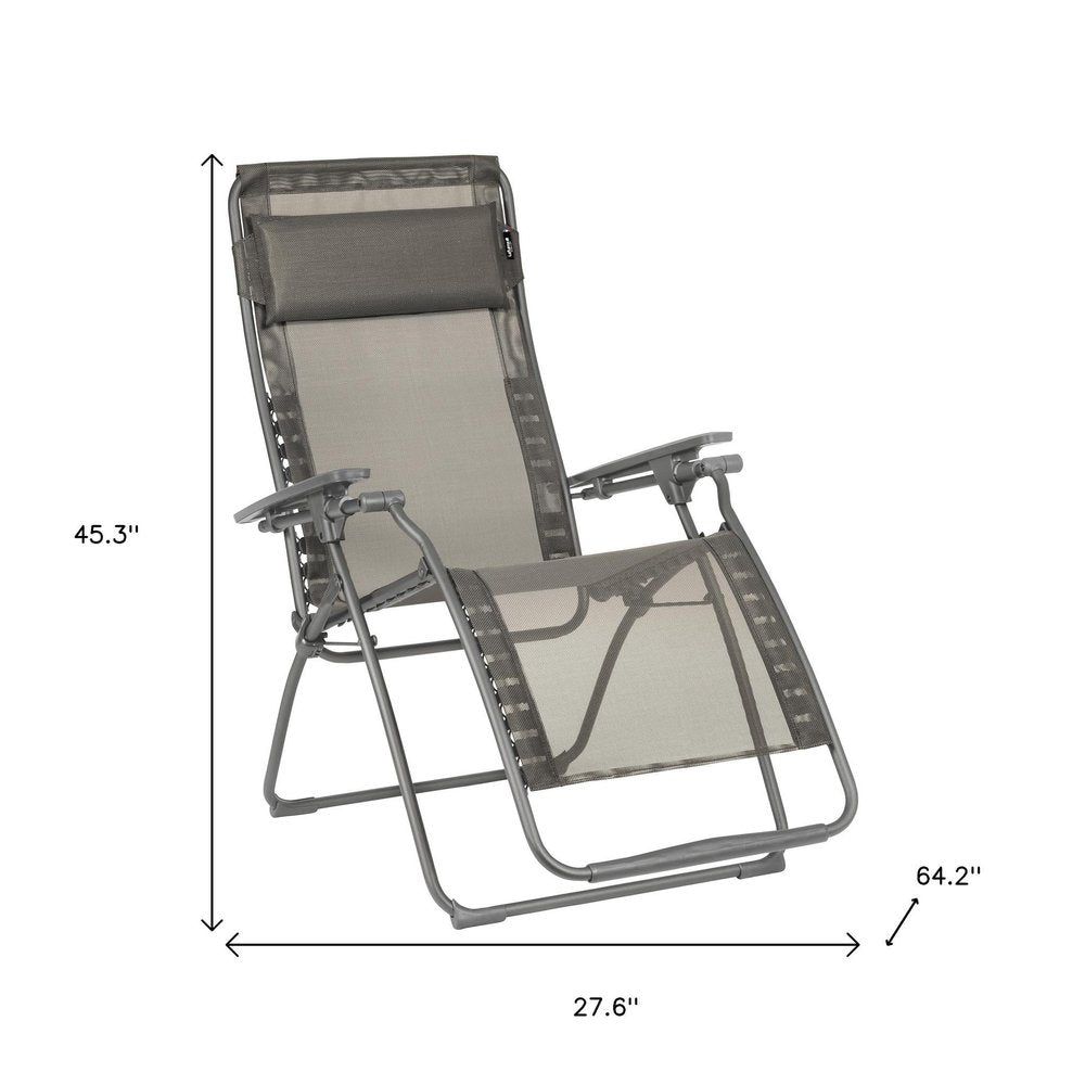 28" Graphite Metal Outdoor Zero Gravity Chair with Graphite Cushion