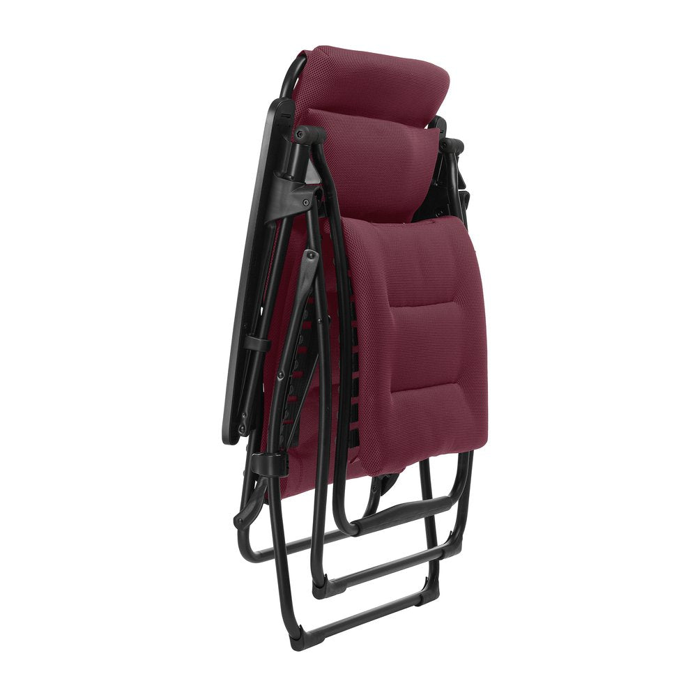 28" Red Steel Outdoor Zero Gravity Chair with Red Cushion