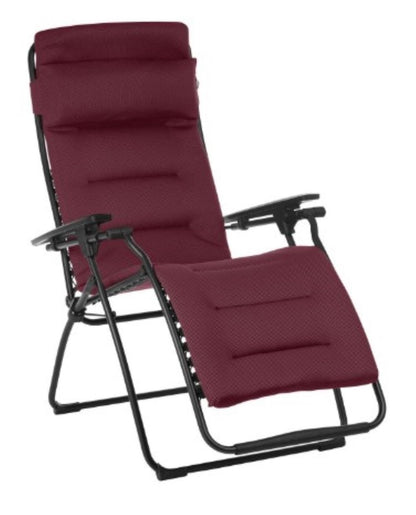 28" Red Steel Outdoor Zero Gravity Chair with Red Cushion