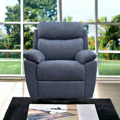 35" Blue Fabric Power Recliner with USB