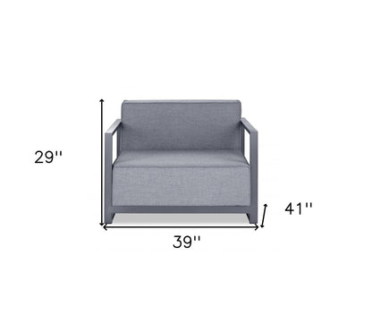 39" Gray Fabric Arm Chair