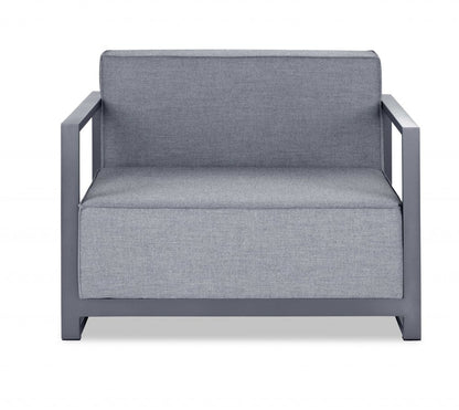 39" Gray Fabric Arm Chair