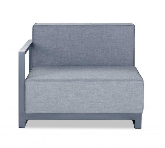 37" Gray Linen Arm Chair
