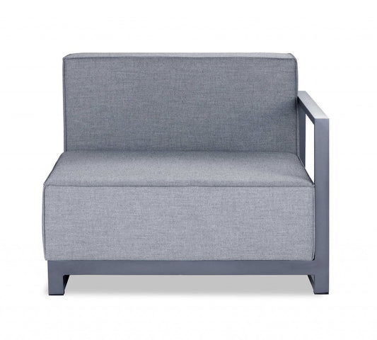 37" Gray Linen Arm Chair