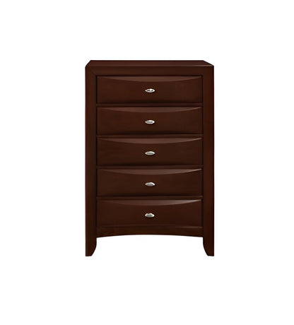 32" Espresso Wood Five Drawer Dresser