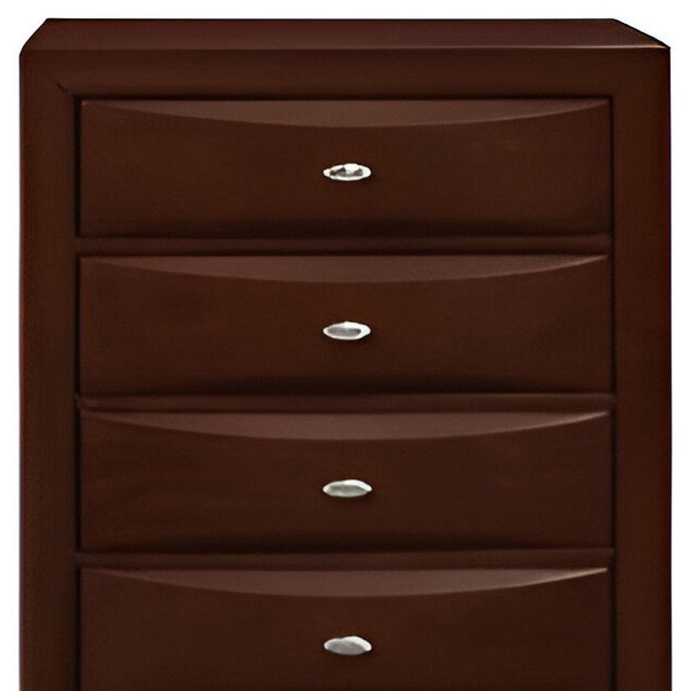 32" Espresso Wood Five Drawer Dresser