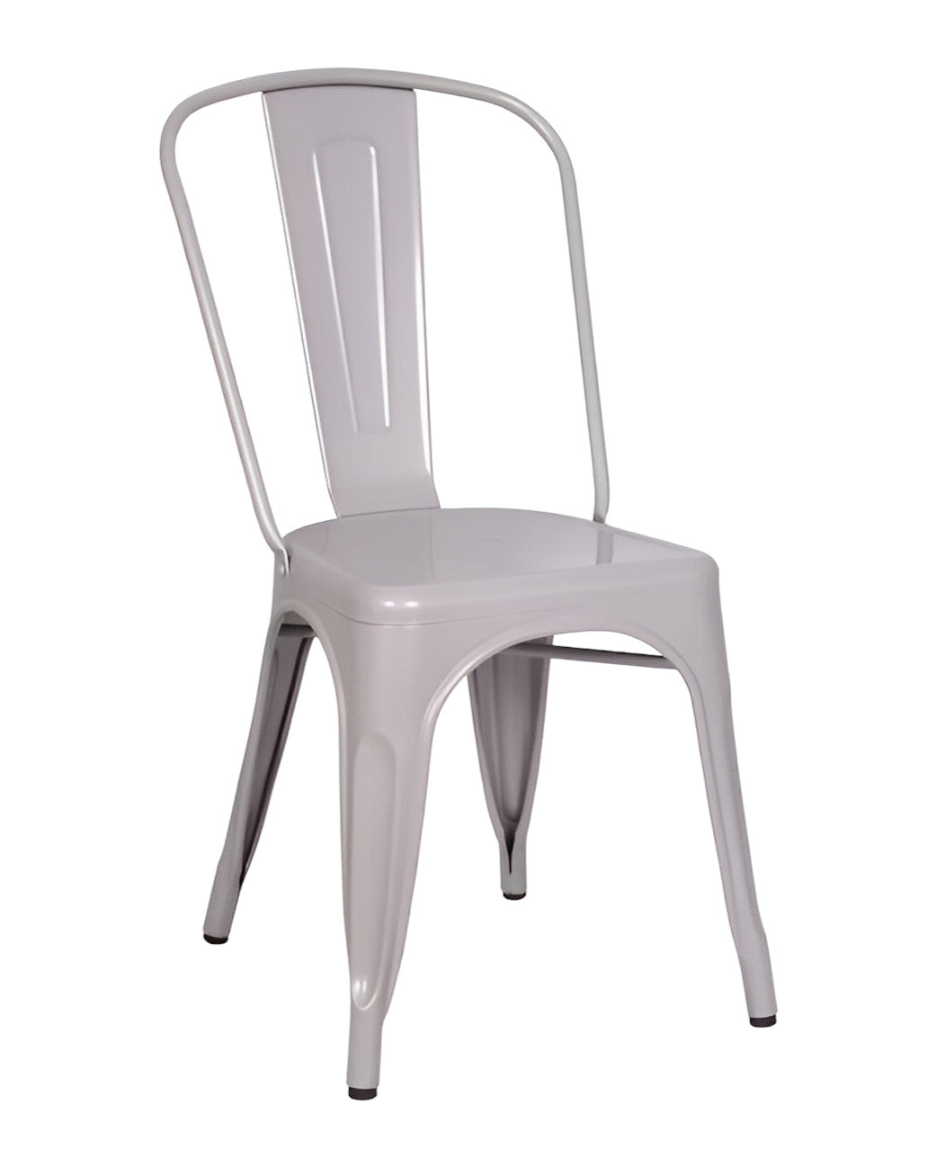 Set of Two White Metal Dining Side Chairs