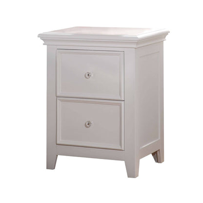 27" White Two Drawers Nightstand