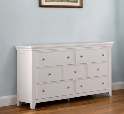 57" Brown Solid Wood Double Dresser